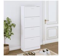 VIDAXL - Scarpiera Bianca 63x24x147 Cm In Legno Multistrato