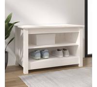 vidaXL Scarpiera Bianca 70x38x45,5 cm in Legno Massello di Pino