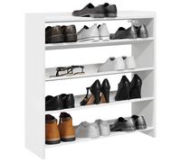 vidaXL Scarpiera Bianca 80x25x81 cm in Legno Multistrato, Mobile Porta Scarpe, scarpiera in Legno, mobiletto per Scarpe, Organizer per Scarpe