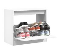 vidaXL Scarpiera Bianca 80x42x69 cm in Legno Multistrato