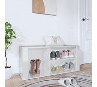 vidaXL Scarpiera Bianco Lucido 100x35x45 cm in Legno Multistrato