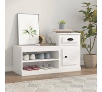 vidaXL Scarpiera Bianco Lucido 100x42x60 cm in Legno Multistrato