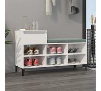 vidaXL Scarpiera Bianco Lucido 102x36x60 cm in Legno Multistrato