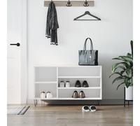 vidaXL Scarpiera Bianco Lucido 102x36x60 cm in Legno Multistrato