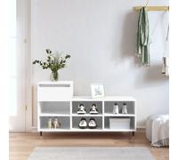 vidaXL Scarpiera Bianco Lucido 102x36x60 cm in Legno Multistrato