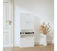 vidaXL Scarpiera Bianco Lucido 59x17x150 cm in Legno Multistrato