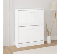 vidaXL Scarpiera Bianco Lucido 59x17x81 cm in Legno Multistrato