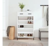 vidaXL Scarpiera Bianco Lucido 60x35x105 cm in Legno Multistrato