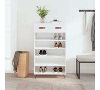 AX Scarpiera Bianco 5Scomparti Cassetti 60x35x105cm Arredo Elegante Nuovo 829582