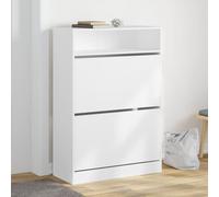 vidaXL Scarpiera con 2 Cassetti Ribaltabili Bianca 80x34x116 cm