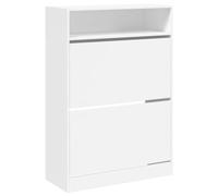 vidaXL Scarpiera con 2 Cassetti Ribaltabili Bianca 80x34x116 cm