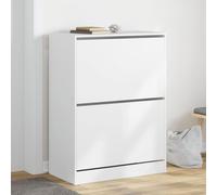 vidaXL Scarpiera con 2 Cassetti Ribaltabili Bianca 80x42x108 cm