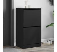 vidaXL Scarpiera con 2 Cassetti Ribaltabili Nera 60x42x108 cm