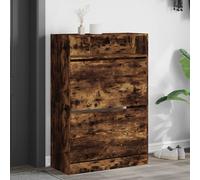 vidaXL Scarpiera con 2 Cassetti Ribaltabili Rovere Fumo 80x34x116 cm
