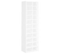 vidaXL Scarpiera Bianca 54x34x183 cm in Legno Multistrato