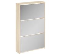 AX Scarpiera 63x17x102.5cm Mobiletto Specchio Cassetti Ingresso Rovere 0K 243047