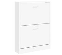vidaXL Scarpiera Bianca 59x17x81 cm in legno multistrato