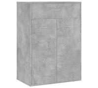 vidaXL Scarpiera con Ante Armadietto Ingresso Mobile Porta Scarpe Robusta Moderna Minimalista Grigio Cemento 60x35x84 cm in Truciolato