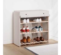 vidaXL Scarpiera con Rivestimento Bianca 79x40x80 cm in Tessuto