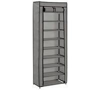 vidaXL Scarpiera con Rivestimento in Tessuto Grigio 57x29x162 cm Portascarpe Utile Pratico Comodo Funzionale Soluzione Salvaspazio Robusto Solido