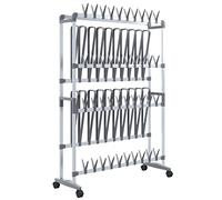 vidaXL Scarpiera con Ruote Argento 89x27x120 cm