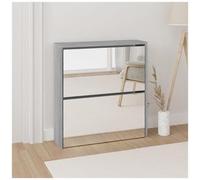 VIDAXL - Scarpiera Con Specchio A 2 Livelli Grigio Sonoma 63x17x67 Cm