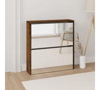 vidaXL Scarpiera con Specchio a 2 Livelli Rovere fumo 63x17x67 cm