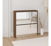 vidaXL Scarpiera con Specchio a 2 Livelli Rovere marrone 63x17x67 cm