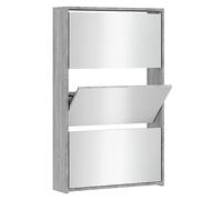 vidaXL Scarpiera con Specchio a 3 Livelli Grigio Sonoma 63x17x102,5 cm