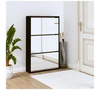 VIDAXL - Scarpiera Con Specchio A 3 Livelli Nera 63x17x102,5 Cm