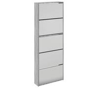 vidaXL Scarpiera con Specchio a 5 Livelli Grigio Sonoma 63x17x169,5 cm