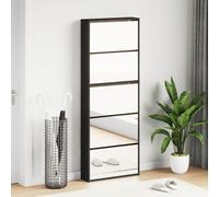 vidaXL Scarpiera con Specchio a 5 Livelli Nera 63x17x169,5 cm