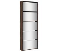vidaXL Scarpiera con Specchio a 5 Livelli Rovere Marrone 63x17x169,5cm