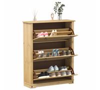 vidaXL Scarpiera Corona 99x32x124,5 cm in Legno Massello di Pino