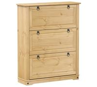 vidaXL Scarpiera Corona 99x32x124,5 cm in Legno Massello di Pino, mobile per scarpe, mensola per scarpe, porta scarpe, armadio per scarpe