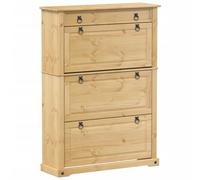 vidaXL Scarpiera Corona 99x32x138 cm in Legno Massello di Pino, mobile per scarpe, mensola per scarpe, porta scarpe, armadio per scarpe