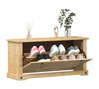 vidaXL Scarpiera Corona 99x32x47 cm in Legno Massello di Pino, Mobile per Scarpe, mensola per Scarpe, Porta Scarpe, Armadio per Scarpe