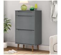 VIDAXL - Scarpiera Grigia 59,5x35x103 Cm Legno Massello Di Pino