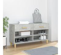 vidaXL Scarpiera Grigio Cemento 102x35x55 cm in Legno Multistrato