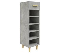 vidaXL Scarpiera Grigio Cemento 30x35x105 cm in Legno Multistrato