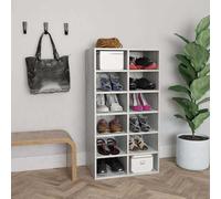 Scarpiera Grigio Cemento 54x34x100,5 cm in Legno Multistrato