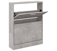 vidaXL Scarpiera Grigio Cemento 59x17x81 cm in Legno Multistrato