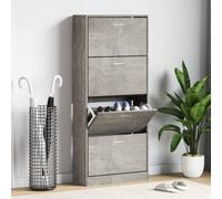 vidaXL Scarpiera Grigio Cemento 63x24x147 cm in Legno Multistrato