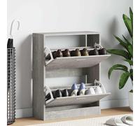 vidaXL Scarpiera Grigio Cemento 63x24x81 cm in Legno Multistrato