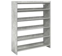 vidaXL Scarpiera Grigio Cemento 80x25x100 cm in Legno Multistrato