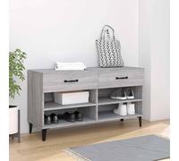 vidaXL Scarpiera Grigio Sonoma 102x35x55 cm in Legno Multistrato