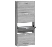 vidaXL Scarpiera Grigio Sonoma 59x17x150 cm in Legno Multistrato