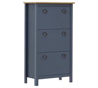 vidaXL Scarpiera Hill Grigia 72x35x124 cm Legno Massello di Pino