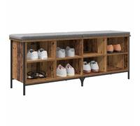 vidaXL Scarpiera in legno anticato 131 x 35 x 50 cm, legno composito e ferro, scarpiera rustica, robusto organizzatore interno, design elegante, molto spazio per le scarpe