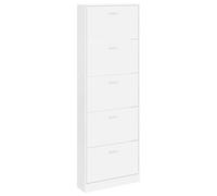 vidaXL Scarpiera con 5 Scomparti in Legno Bianco Salvaspazio Porta Scarpe